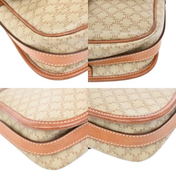 CELINE Logo Macadam Pattern Shoulder Tote Bag PVC Leather Brown GHW 30KA807 - Picture 6 of 15